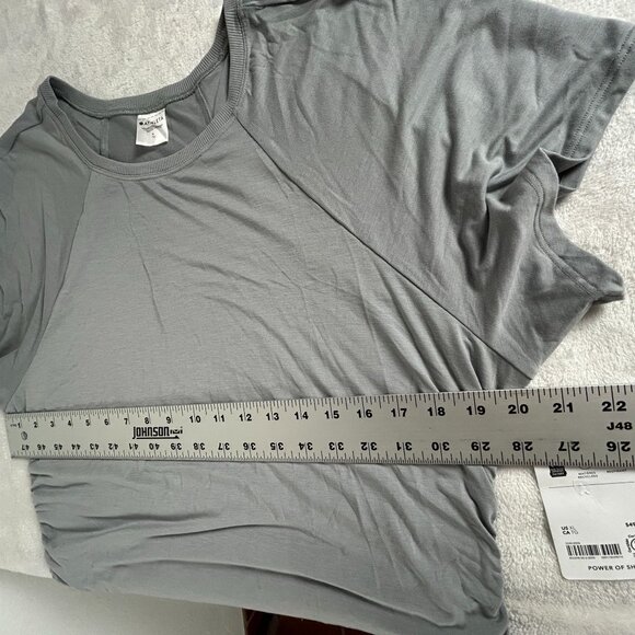 Athleta Womens With Ease Cinch Tee XL Short Sleeve Stretch Breathable Gray New - Picture 8 of 9